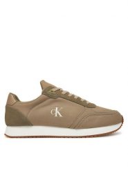 Calvin Klein Jeans Sneakersy Runner Sock Laceup Mg Canvas YM0YM01217 Zielony. Zielone buty sportowe casual Calvin Klein Jeans, bez wzorów, z jeansu, bez zapięcia. Za 279.99 zł.