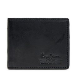 Portfel męski Pepe Jeans. Czarne portfele Pepe Jeans, bez wzorów, z jeansu. Za 139.99 zł.
