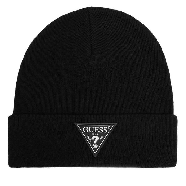 Czapka Guess. Czarne czapki zimowe Guess, z aplikacjami. Za 154.99 zł.