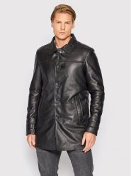 Serge Pariente Kurtka skórzana Harry Czarny Regular Fit. Czarne kurtki Serge Pariente, m, bez wzorów, ze skóry, bez kaptura. Za 1,139.00 zł.
