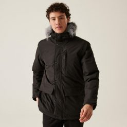 Salinger IV Regatta męska turystyczna kurtka parka zimowa. Brązowe kurtki Regatta, na zimę, m, bez wzorów, bez kaptura. W wyprzedaży za 229.99 zł.