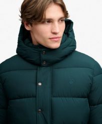 Superdry Premium Ripstop Puffer kurtka wodoodporna – Dark Pine Green. Zielone kurtki Superdry, na zimę, l, bez wzorów, bez kaptura. Za 464.00 zł.