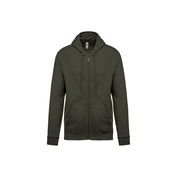 Bluza z kapturem i zamkiem błyskawicznym Kariban. Brązowe bluzy z kapturem KARIBAN, uniwersalny, bez wzorów, z bawełny, z kapturem. Za 158.50 zł.