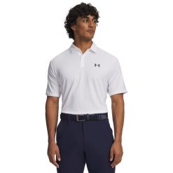 Polo z krótkim rękawem Mężczyzna UNDER ARMOUR UA MATCHPLAY POLO. Białe koszulki polo Under Armour, m, bez wzorów, z materiału, bez kołnierzyka, bez ramiączek. Za 317.00 zł.