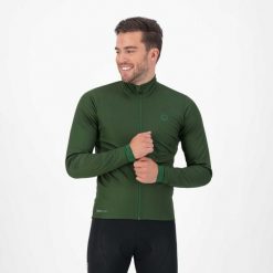 Kurtka rowerowa męska Rogelli Essential. Zielone kurtki Rogelli, m, bez wzorów, z gumy, bez kaptura. Za 446.85 zł.