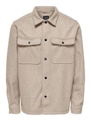 ONLY & SONS Koszula "Ash" w kolorze beżowym rozmiar: XL. Brązowe koszule Only & Sons, xl, bez wzorów, bez kołnierzyka, bez ramiączek. Za 123.82 zł.