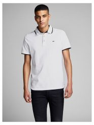 Jack & Jones Koszulka polo w kolorze białym rozmiar: XL. Białe koszulki polo Jack & Jones, xl, bez wzorów, z bawełny, bez kołnierzyka, bez ramiączek. Za 53.04 zł.