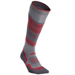 Skarpety narciarskie 300. Szare skarpety WED'ZE, bez wzorów, z elastanu. W wyprzedaży za 19.99 zł.