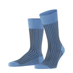 Skarpetki w paski Falke Oxford. Niebieskie skarpety Falke, bez wzorów, z bawełny. Za 129.50 zł.