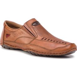 Półbuty RIEKER - 06356-24 Braun 1. Brązowe eleganckie półbuty Rieker, bez wzorów, z materiału, bez obcasa, bez zapięcia. W wyprzedaży za 199.00 zł.