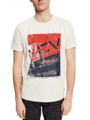 ESPRIT T-shirt w kolorze jasnobeżowym rozmiar: L. Brązowe bezrękawniki Esprit, l, bez wzorów, bez kołnierzyka, bez ramiączek. Za 24.00 zł.