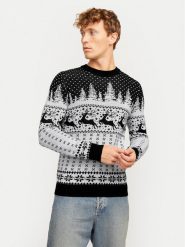 Jack&Jones Sweter Xmas Gabriel 12266118 Szary Regular Fit. Szare swetry rozpinane Jack&Jones, m, bez wzorów, z syntetyku, bez kołnierzyka, bez ramiączek. Za 69.99 zł.