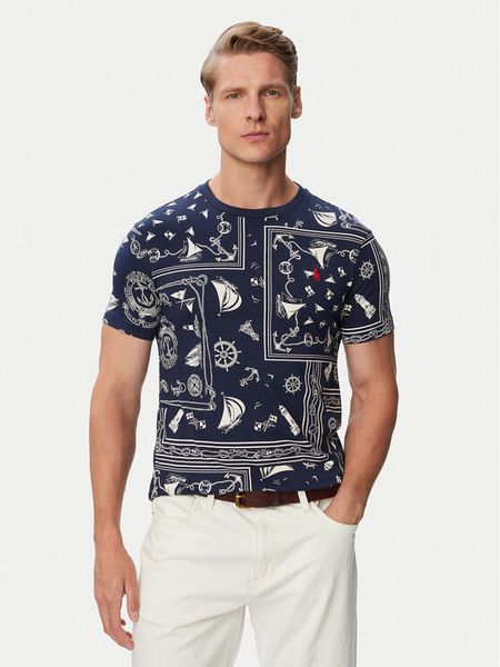 Polo Ralph Lauren T-Shirt 710B21922001 Niebieski Regular Fit. Niebieskie koszulki polo Polo Ralph Lauren, m, bez wzorów, z bawełny, bez kołnierzyka, bez ramiączek. Za 419.99 zł.