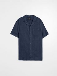 Koszula z domieszką lnu - szary. Szare koszule Sinsay, l, bez wzorów, bez kołnierzyka, bez ramiączek. Za 59.99 zł.