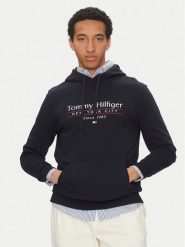 Tommy Hilfiger Bluza Center Stack MW0MW38672 Granatowy Regular Fit. Niebieskie bluzy Tommy Hilfiger, m, bez wzorów, z bawełny, bez kaptura. Za 309.99 zł.