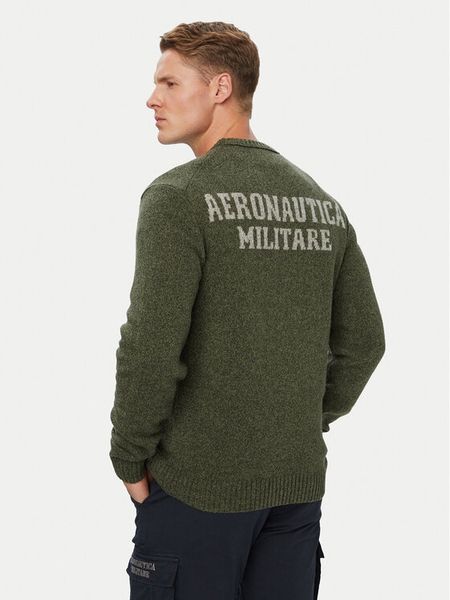 Aeronautica Militare Sweter 262MA1645UL00924 Khaki Regular Fit. Brązowe swetry rozpinane Aeronautica Militare, m, bez wzorów, z wełny, bez kołnierzyka, bez ramiączek. Za 594.99 zł.