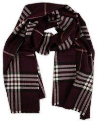 Szalik w Kratkę, Bordowy Miękki, Firmy V.Fraas -Cashmink- Elegancki, Męski. Czerwone szaliki V. Fraas, bez wzorów, z materiału. Za 65.00 zł.