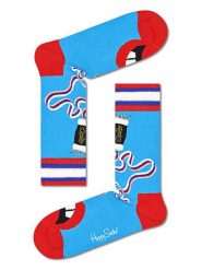 Happy Socks Skarpety w kolorze błękitno-czerwonym rozmiar: 36-40. Niebieskie skarpety Happy Socks, bez wzorów, prążkowane. Za 21.99 zł.