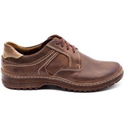 KOMODO Półbuty męskie 835 brązowe. Brązowe eleganckie półbuty bez wzorów, ze skóry, bez obcasa, bez zapięcia. Za 367.89 zł.