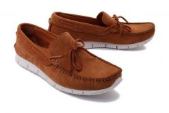 LANQIER 44A704 camel, mokasyny męskie. Brązowe mokasyny Lanqier, bez wzorów, ze skóry, bez obcasa, bez zapięcia. Za 99.95 zł.