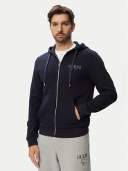 Guess Bluza M6YQ48 K4244 Granatowy Slim Fit. Niebieskie bluzy Guess, m, z aplikacjami, z bawełny, bez kaptura. Za 434.99 zł.