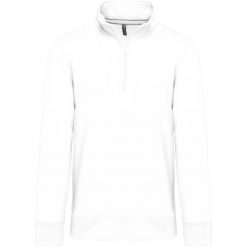 T-shirt bawełniany Kariban Col Zippé. Białe bluzy KARIBAN, m, bez wzorów, z bawełny, bez kaptura. Za 204.50 zł.