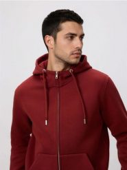 Bluza z kapturem - karminowy. Czerwone bluzy z kapturem Reserved, l, bez wzorów, z bawełny, z kapturem. Za 149.99 zł.