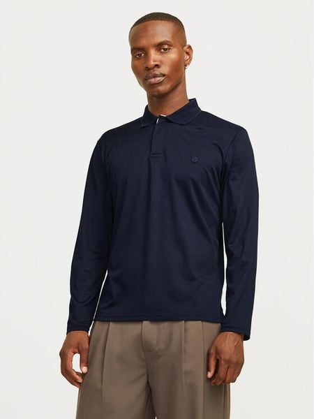 Jack & Jones Polo Crodney 12259645 Granatowy Regular Fit. Niebieskie koszulki polo Jack & Jones, m, bez wzorów, z bawełny, bez kołnierzyka, bez ramiączek. Za 79.99 zł.