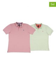 The Time of Bocha Koszulki polo (2 szt.) w kolorze zielonym i jasnoróżowym rozmiar: M. Różowe koszulki polo The Time of Bocha, m, bez wzorów, z bawełny, bez kołnierzyka, bez ramiączek. Za 165.99 zł.