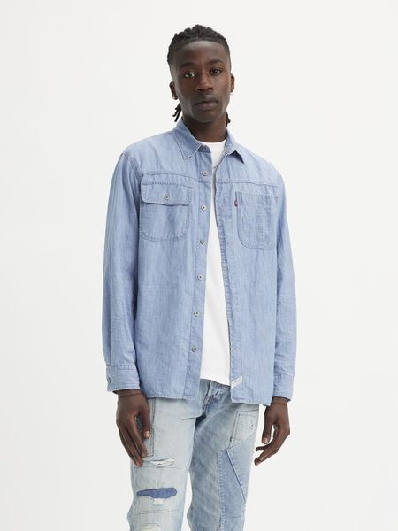 Levi's Koszula dżinsowa "Auburn Worker" - Relaxed fit - w kolorze błękitnym rozmiar: XL. Niebieskie koszule Levi's®, s, bez wzorów, z bawełny, bez kołnierzyka, bez ramiączek. Za 155.15 zł.