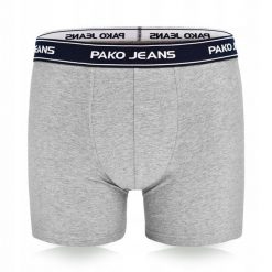 Bawełniane, Klasyczne Bokserki Męskie - Pako Jeans - Popielate. Szare bokserki Pako Jeans, l, bez wzorów, z bawełny. Za 33.00 zł.