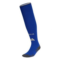 Getry domowe Włochy 26. Niebieskie legginsy długie sportowe Adidas, l, bez wzorów, z bawełny, do piłki nożnej. Za 99.95 zł.