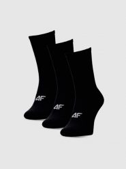 4F Skarpetki casual do połowy łydki (3-pack) męskie - czarne 39-42. Czarne skarpety 4F, bez wzorów, z bawełny. Za 54.99 zł.