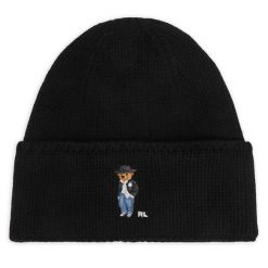 Czapka Polo Ralph Lauren. Czarne czapki zimowe Polo Ralph Lauren, bez wzorów. Za 419.99 zł.