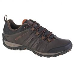 Buty trekkingowe męskie Columbia Woodburn II. Brązowe trekkingi Columbia, bez wzorów, z gumy, bez zapięcia. Za 529.99 zł.