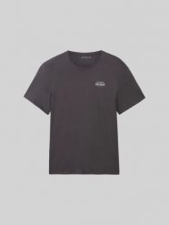 Męska Koszulka Tom Tailor Printed T-shirt Tarmac Grey 1042195 10899. Szare t-shirty Tom Tailor, m, bez wzorów, bez kołnierzyka, bez ramiączek. Za 59.99 zł.