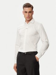 HUGO Koszula Kenno 50566215 Biały Slim Fit. Białe koszule Hugo, m, bez wzorów, z bawełny, bez kołnierzyka, bez ramiączek. Za 499.99 zł.