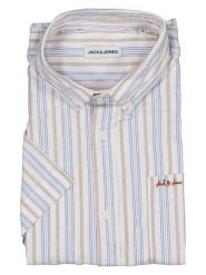 Jack & Jones Koszula "Devin" w kolorze biało-niebieskim rozmiar: XXL. Białe koszule Jack & Jones, xxl, bez wzorów, z bawełny, bez kołnierzyka, bez ramiączek. Za 82.99 zł.