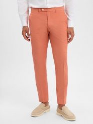 Finshley & Harding London spodnie garniturowe Mężczyźni Slim Fit Sztuczne włókno pomarańczowy, 50. Brązowe garnitury Finshley & Harding London, m, bez wzorów, z wiskozy. Za 229.95 zł.