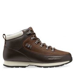 Trekkingi Helly Hansen. Brązowe botki sznurowane Helly Hansen, bez wzorów, bez obcasa, bez zapięcia. Za 699.99 zł.