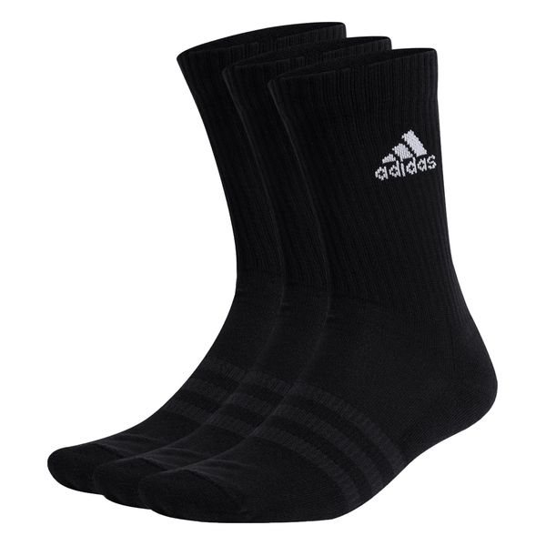 Skarpety sportowe męskie Adidas Cushioned Crew 3-pak. Czarne skarpetki sportowe Adidas, bez wzorów. Za 48.99 zł.