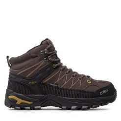 Trekkingi CMP. Brązowe botki sznurowane CMP, bez wzorów, bez obcasa, bez zapięcia. Za 499.99 zł.