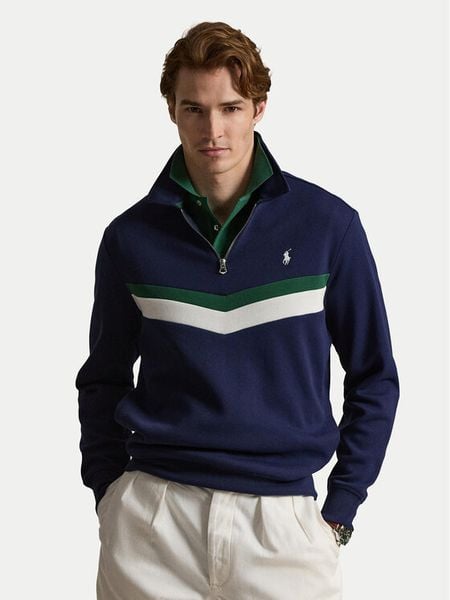 Polo Ralph Lauren Bluza 710B20262002 Granatowy Regular Fit. Niebieskie bluzy Polo Ralph Lauren, l, bez wzorów, z bawełny, bez kaptura. Za 989.99 zł.