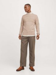 Jack & Jones Sweter w kolorze beżowym rozmiar: XXL. Brązowe swetry nierozpinane Jack & Jones, xxl, bez wzorów, bez kołnierzyka, bez ramiączek. Za 70.41 zł.