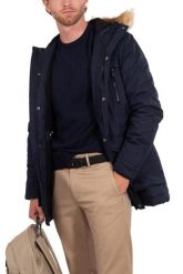 KURTKA MĘSKA ZIMOWA LYLE&SCOTT Z KAPTUREM LA-K1536V-Z271-S. Niebieskie kurtki LYLE AND SCOTT, na zimę, m, bez wzorów, z dresówki, z kapturem. Za 948.99 zł.