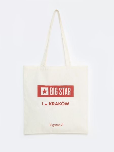 Torba bawełniana kraków 102. Białe torby na ramię BIG STAR, z aplikacjami, z bawełny, na ramię, z nadrukiem, bez dodatków. Za 4.99 zł.