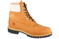 Buty zimowe męskie, Premium 6 In WP Boot. Żółte buty turystyczne Timberland, na zimę, bez wzorów, z materiału, bez zapięcia, trekkingowe. Za 699.99 zł.