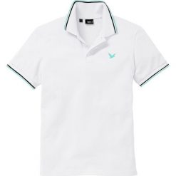 Shirt polo Regular Fit bonprix biały. Koszulki polo marki bonprix, z bawełny, z kontrastowym kołnierzykiem. Za 42.99 zł.