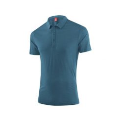 Polo Löffler Merino-Tencel(Tm). Niebieskie koszulki polo LOFFLER, l, bez wzorów, bez kołnierzyka, bez ramiączek. Za 496.50 zł.