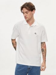 Calvin Klein Jeans Polo J30J325433 Biały Regular Fit. Białe koszulki polo Calvin Klein Jeans, m, bez wzorów, z bawełny, bez kołnierzyka, bez ramiączek. Za 429.99 zł.